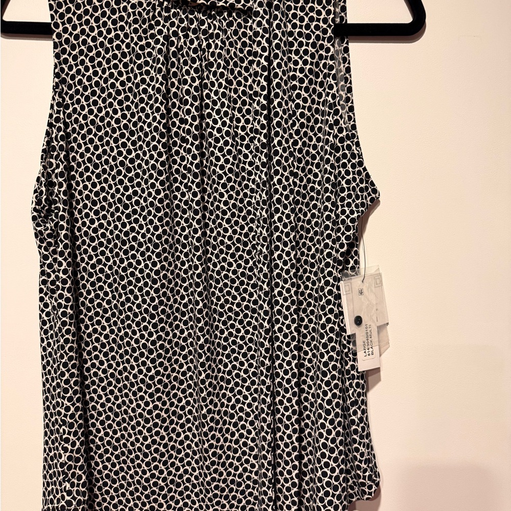 Liz Claiborne Black and White Patterned Blouse